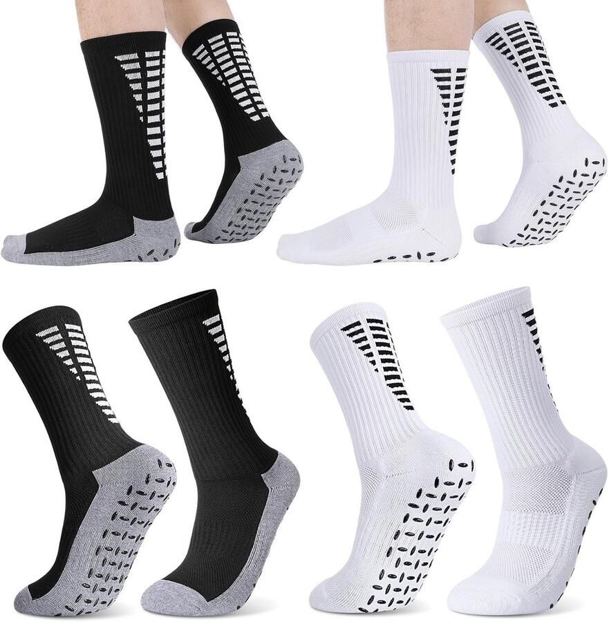 4 Paar Antislip Sportsokken Heren Ademende Voetbal- Basketbal- en Hardloopsokken