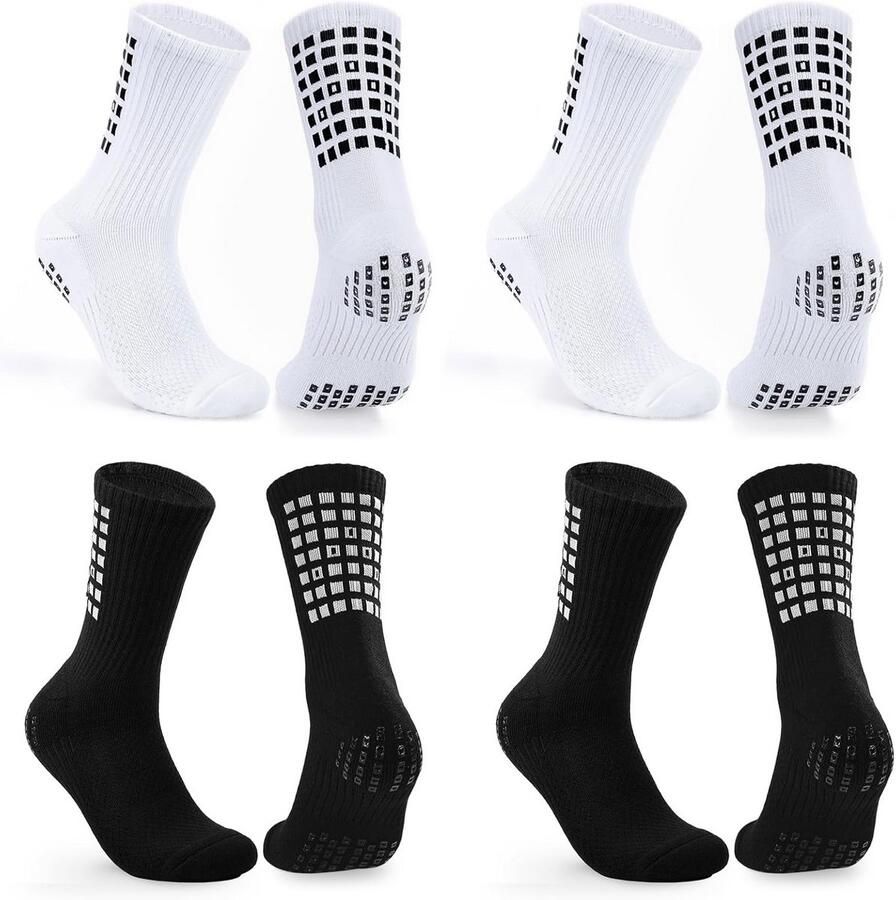 4 Paar Antislip Sportsokken voor en Ade d en Gewatteerd