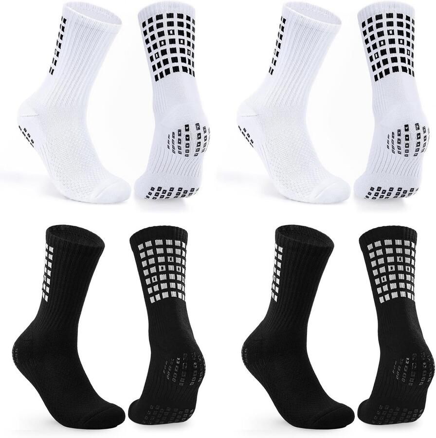 4 Paar Antislip Sportsokken voor en Ade d en Gewatteerd