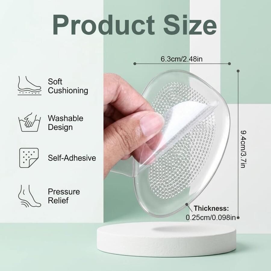 4 Paar Antislip Voorvoetkussens van Siliconen Gelpads voor Dames Pijnverlichting voor Hakken en Sandalen Comfortabele Schoeninlegzolen