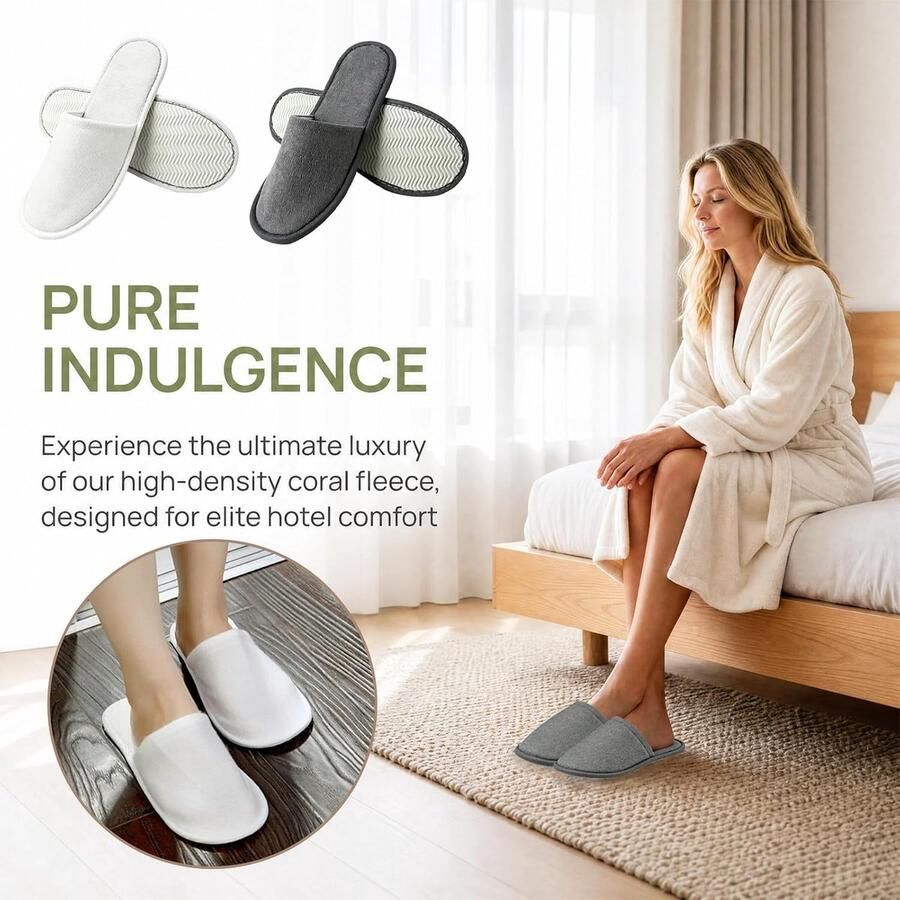 4 Paar Badslippers voor en 2 Zwart en 2 Wit Wasbare Uniseks Gastenslippers met 5 mm Antislipzool Zachte Katoen-Linnen Huispantoffels voor Hotel Spa Thuis en Reis
