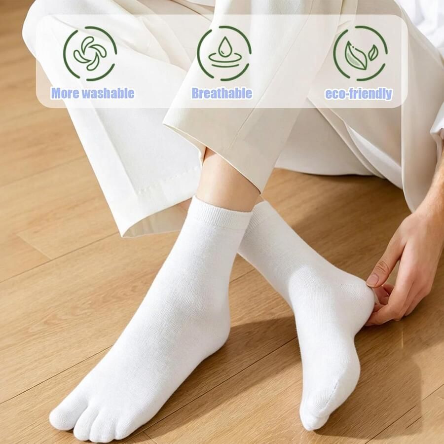 4 paar Japanse TabI sokken van ade d katoen voor teenslippers en geta gespleten teen voor en elastische sokken antislip TabI Shoes voor Samurai Tabi-sokken wit