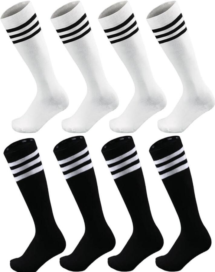 4 Paar Kinder Sportsokken Kniehoog voor Voetbal Basketbal en Atletiek