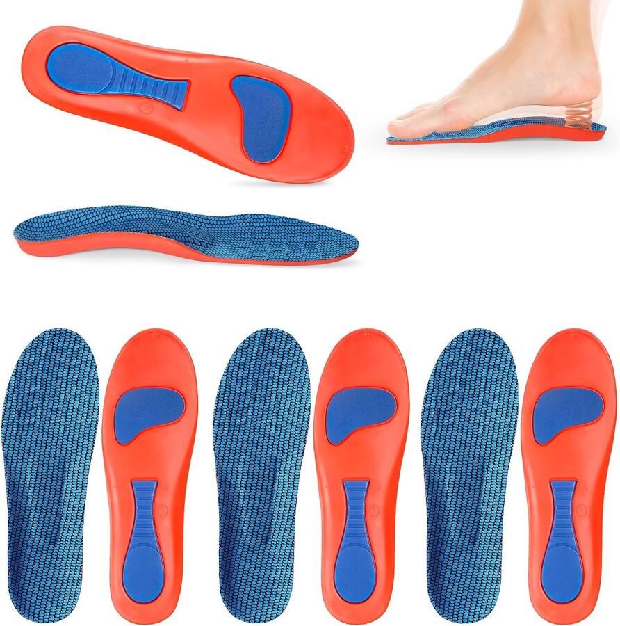 4-paar plantaire fasciitis inlegzolen ergonomische steunzolen voor de voetboog nen ade de gel inlegzolen ondersteuning plantaire fasciitis gewatteerde orthopedische inlegzolen voor