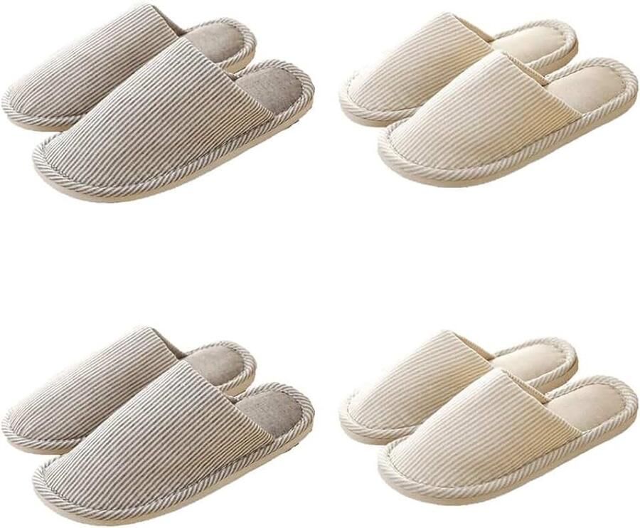 4 paar wasbare spa-pantoffels hotelpantoffels comfortabele gastenpantoffels winter vilten pantoffels dames hotel reizen badkamer