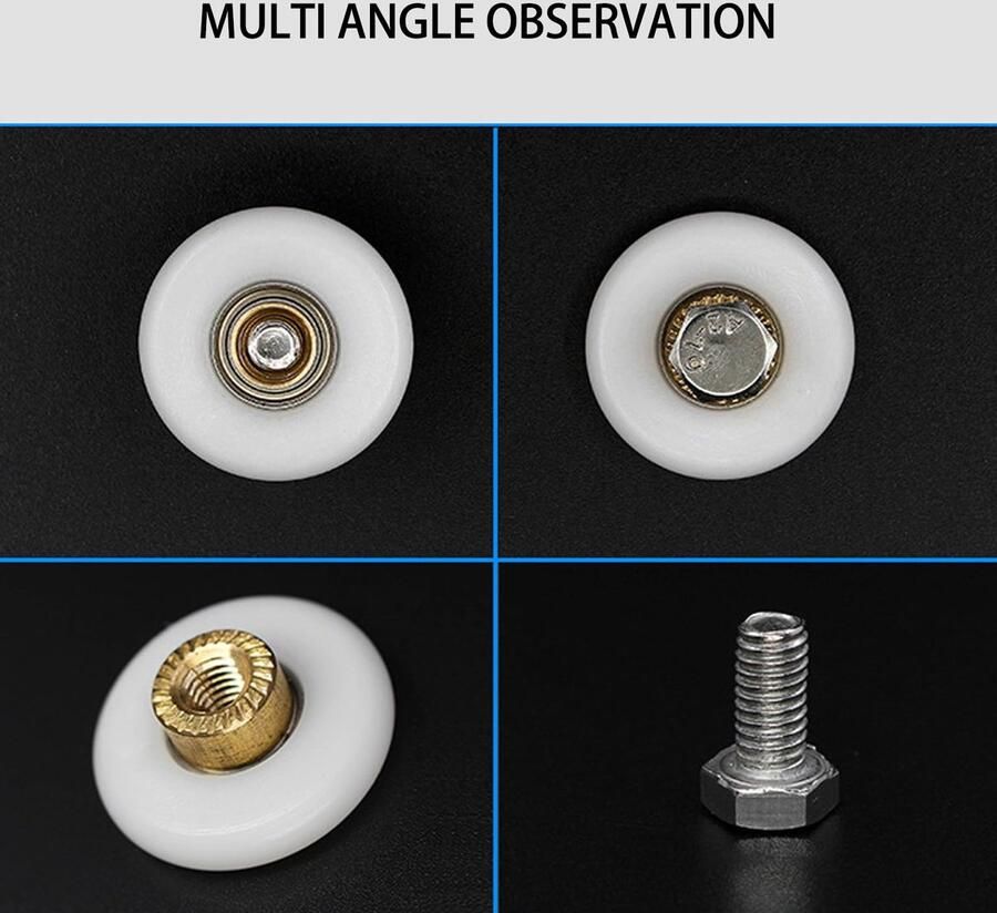4 -stks douchedeur rollen lopers wielen vervangende deel badkamer glazen deur rollen loper schuifdeur deurrol riemrollen wiel 25 mm (25mm)