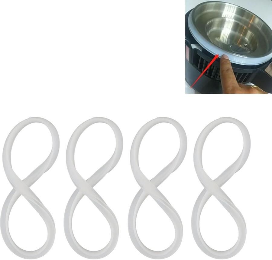4 STKS Waterdestilleerder Afdichtring Distilleerder Grote Pakking Siliconen Hittebestendigheid Waterdestilleerder Pakkingen Reserveonderdelen Food Grade Pakkingen (4L)
