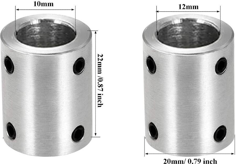 4 stuks 10mm naar 12mm starre motoraskoppeling koppelingsmof koppelingsadapter voor 3D-printer R motor accessoires