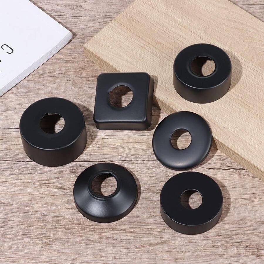 4 stuks Ø 25 mm (3 4) schroefrozet zwart rozet voor douchekraan kraan radiator buisafdekking (69 x 24 mm)