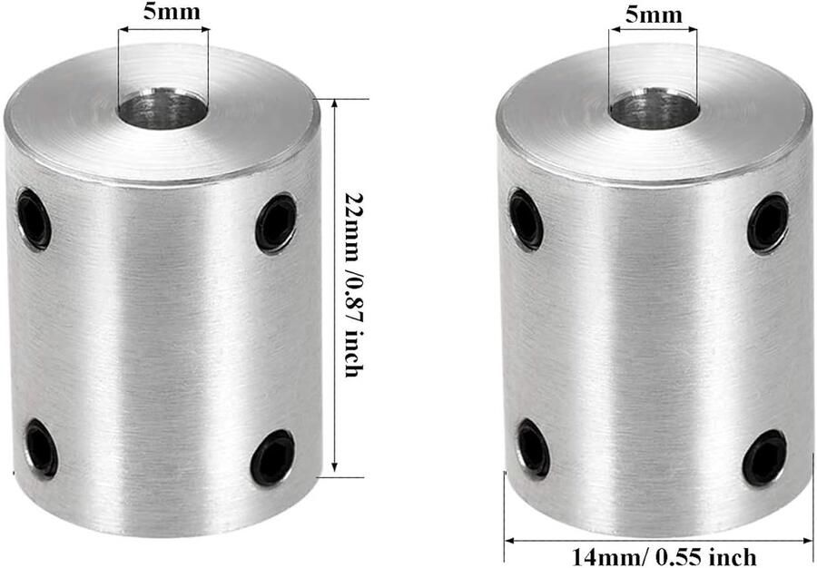 4 stuks 5 mm naar 5 mm stijve motoraskoppeling koppelingsmof koppelingsadapter voor 3D-printer RC motoraccessoires
