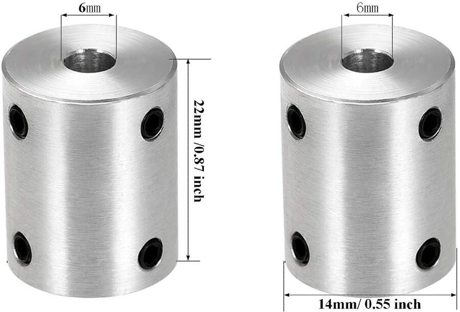4 stuks 6mm op 6mm starre motoraskoppeling koppeling huls koppeling adapter voor 3D printer RC motor accessoires