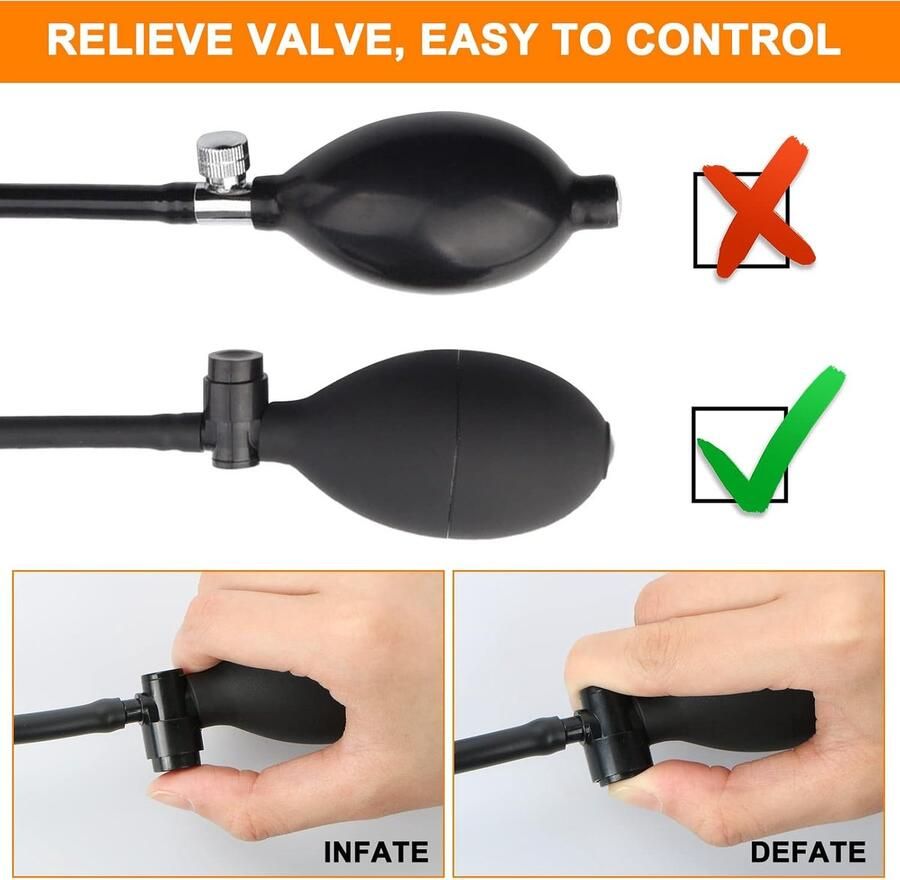 4 stuks Air Wedge Pomp Wedge Kit draagvermogen 400 kg hefkussen en 1 groene wig voor de montage van ramen deuren meubels autodeuren