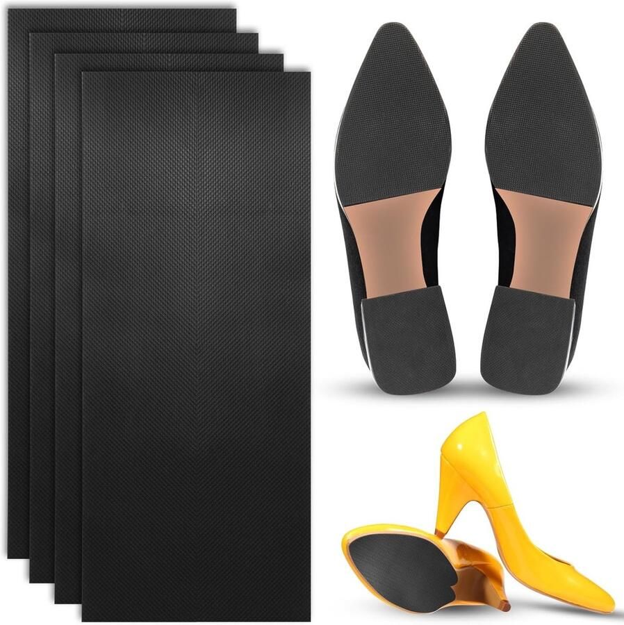 4 Stuks Antislip Zoolbeschermers voor Hakken en Sneakers Duurzame Zoolbescherming Ideaal voor Leer en Sportieve Schoenen