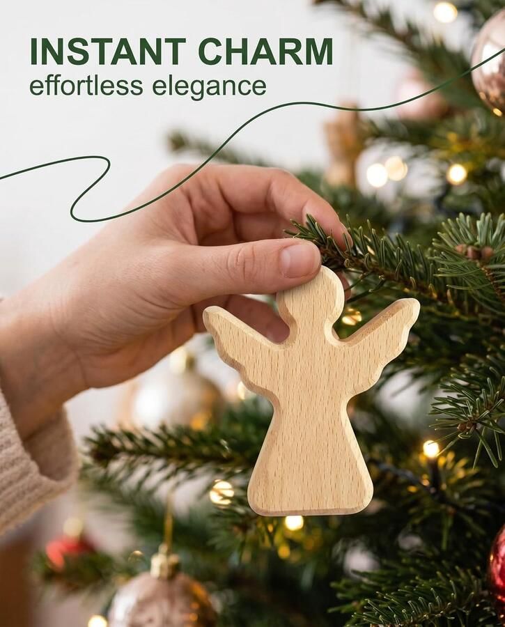 4 stuks beschermengel van hout engel staand beukenhout engelmodel tafeldecoratie handgemaakte engelfiguur - Foto 2