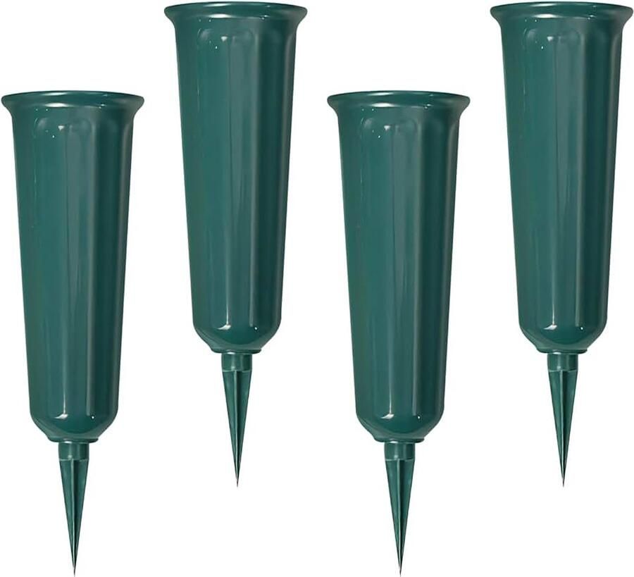4 stuks grafvaas bloemvaas van kunststof grafversiering begraafplaatsvaas begraafplaatsvazenset grafsteekvaas vaas voor bloemstukken grafvaas voor het plaatsen van bloemstukken