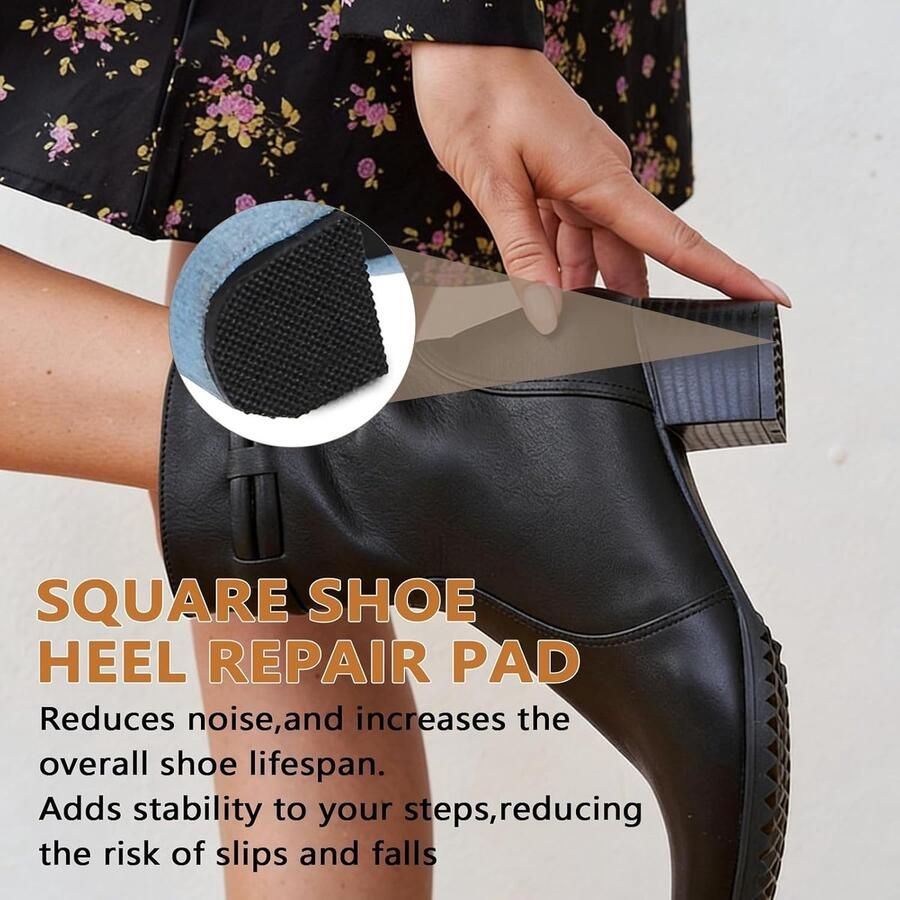 4 Stuks Hakken Patches voor Vervanging van Antislip Rubber Zool en Reparatie van Laars Hakken en Vierkante Zool Beschermers