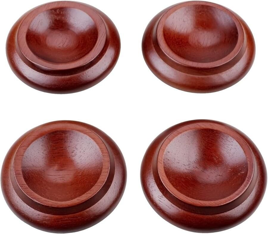 4 stuks massief houten staande piano caster cups meubelcaster cups HilerPunk sofa's bedden stoelen wiel caster cups pads met antislip en geluidswerende viltpads voor hardhouten vloerbeschermers