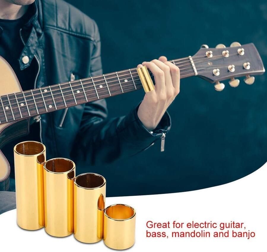 4 stuks metalen gitaren slide bas slide voor elektrische gitaar bas ukelele