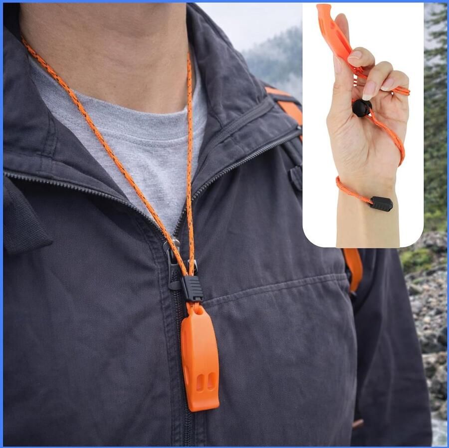 4 stuks Noodfluitje signaalfluitje trilfluitje luid luide fluitjes voor noodsignalen outdoor voor wandelen & kamperen te dragen aan sleutelring of koord