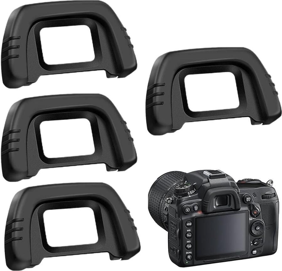 4 stuks oogschelp oculairschelp oculair zoeker voor Nikon D7000 D750 D610 D600 D300 D200 D100 D90 D80 D70 D70s camera's vervangt Nikon DK-21 oculair