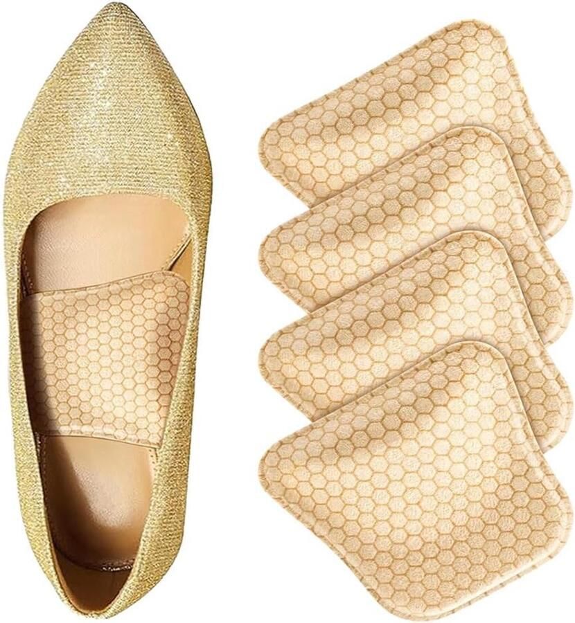4 stuks orthopedische inlegzolen voetboogondersteuning gel-inlegzolen voor plantaire fasciitis plantaire fasciitis platte voetzolen holle voet voor en (beige)