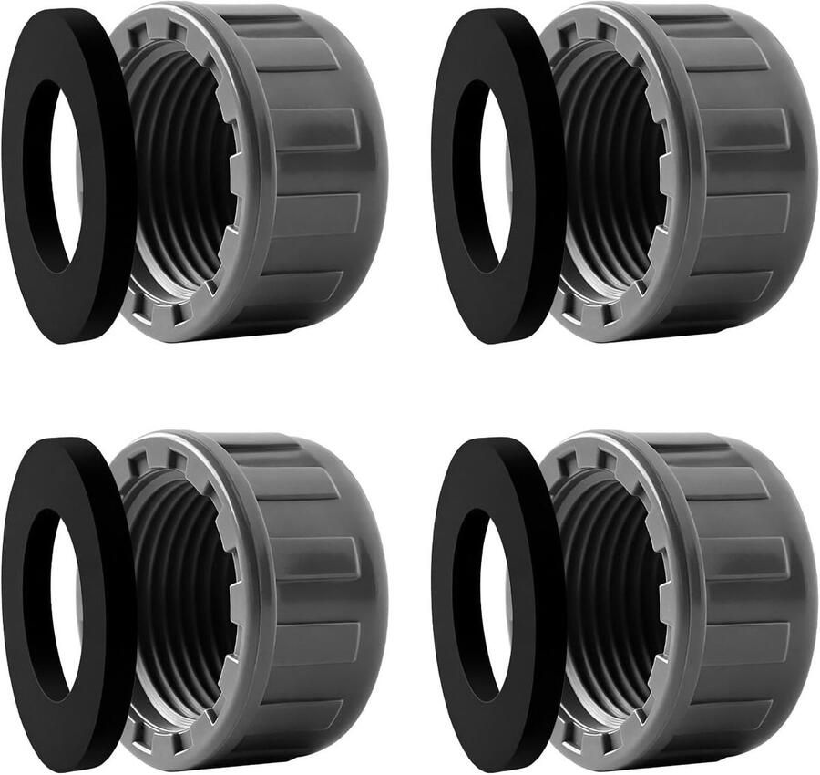 4 stuks pv schroefdraaddoppen 3 4 inch 25 mm binnendraad buisdop met 4 rubberen afdichtingen