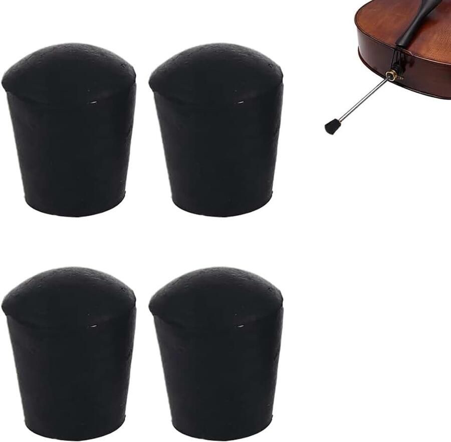 4 stuks rubberen teenkapjes contrabass-teenkap van rubber contrabasbescherming antislip rubberen uiteinden