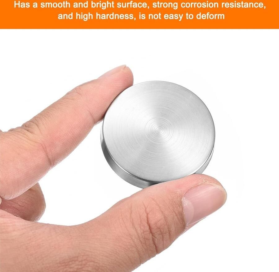 8 spiegelschroeven decoratieve schroeven van roestvrij staal nageldoppen bekledingsschroeven Ø 40 mm zilver