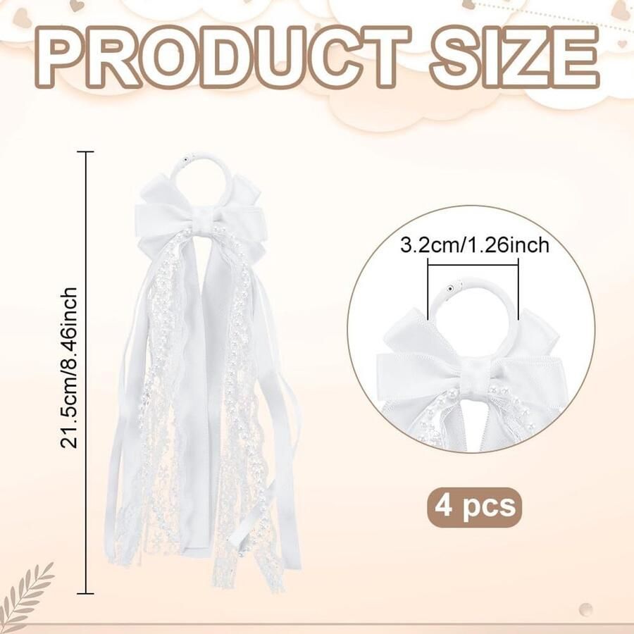 4 Stuks Witte Banden voor Laarzen met Strik en Satijnen Linten Decoratie voor Bruiloft en DIY Accessoires voor Westernlaarzen