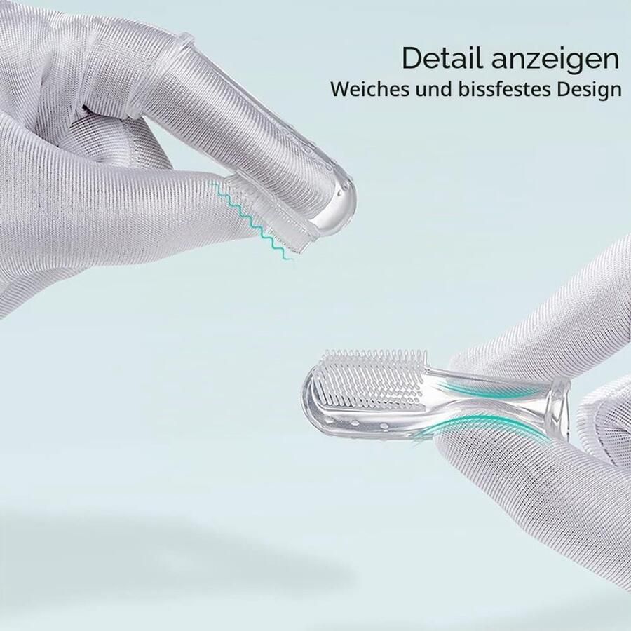 4 stuks zachte siliconen vingertandenborstels tandreiniging en verzorging met 1 opbergdoos