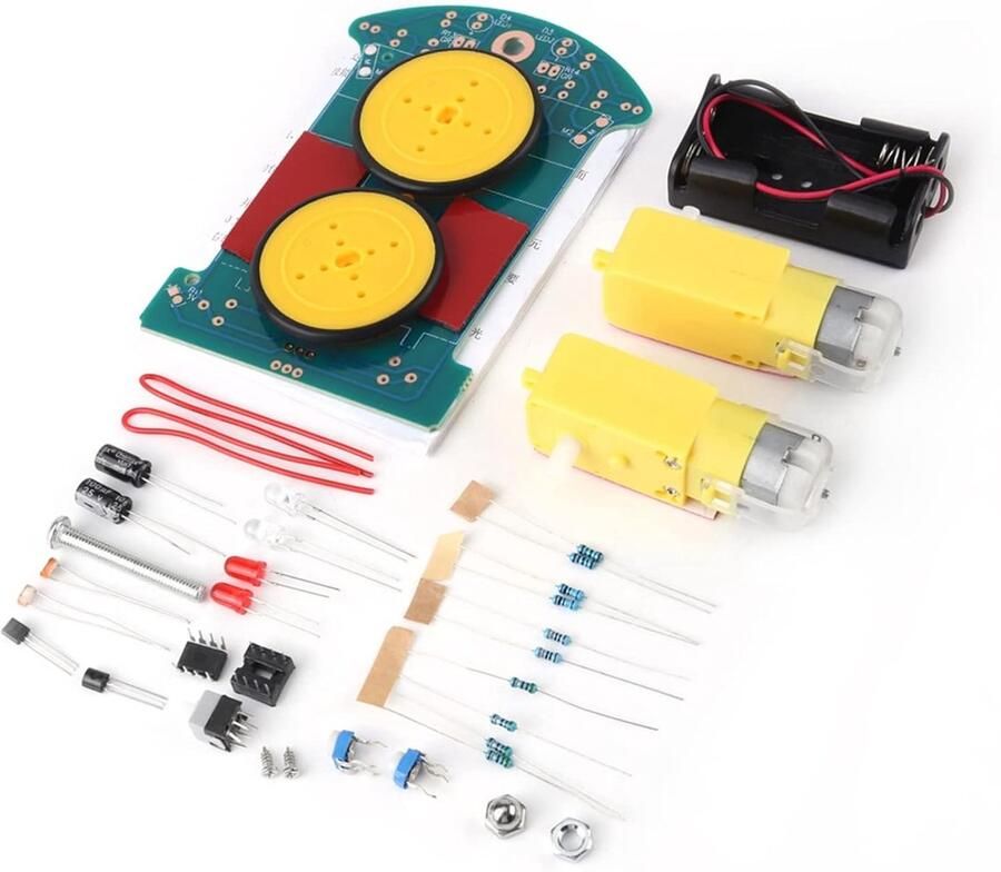 4 wielen slimme volgrobot carkit DIY soldeerkit met reductiemotor voor elektronische ie en automatische volgfunctie