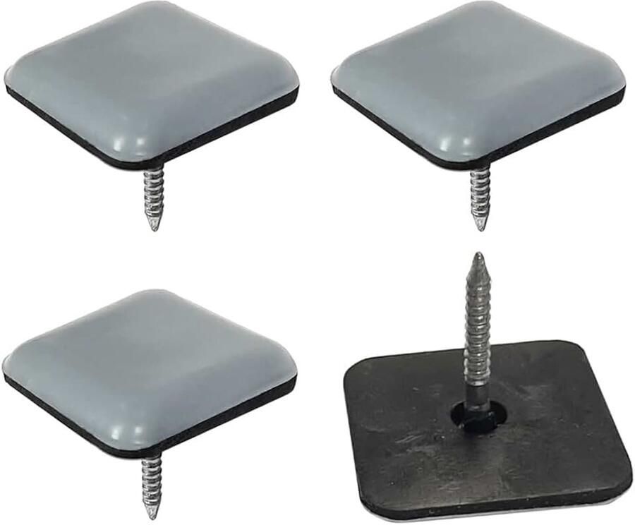 4 x meubelglijders teflon glijders met spijker vierkante meubelpoten glijschijven voor meubels stoel 24 x mm