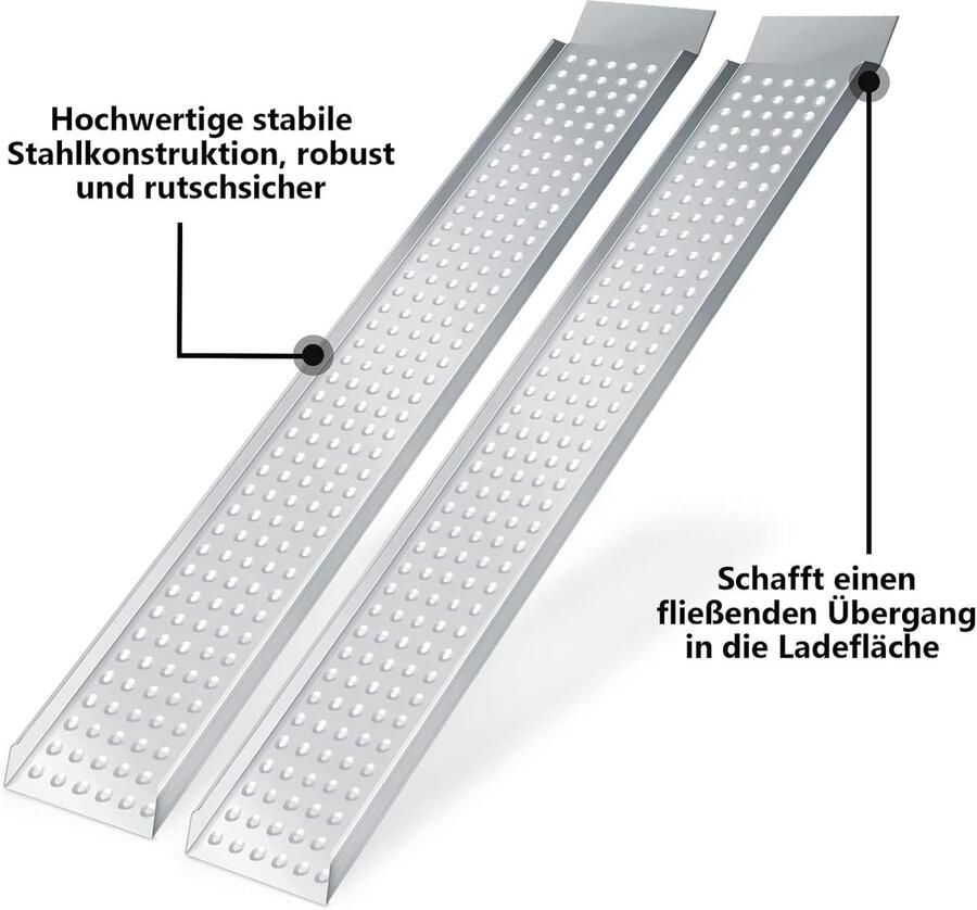 4 x oprijplaat laadhelling verzinkt staal antislip laadrail aanhangerhelling 160 x 23 5 x 200 kg per stuk max. 400 kg autolaadruimte voor motorfiets aanhanger