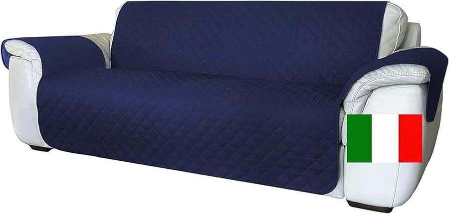 4-zits bankhoes met armleuningen Zitting Waterdicht Omkeerbaar Antislip Vlekbestendig Anti-kras Anti-bont Moderne Bankhoes Blauw