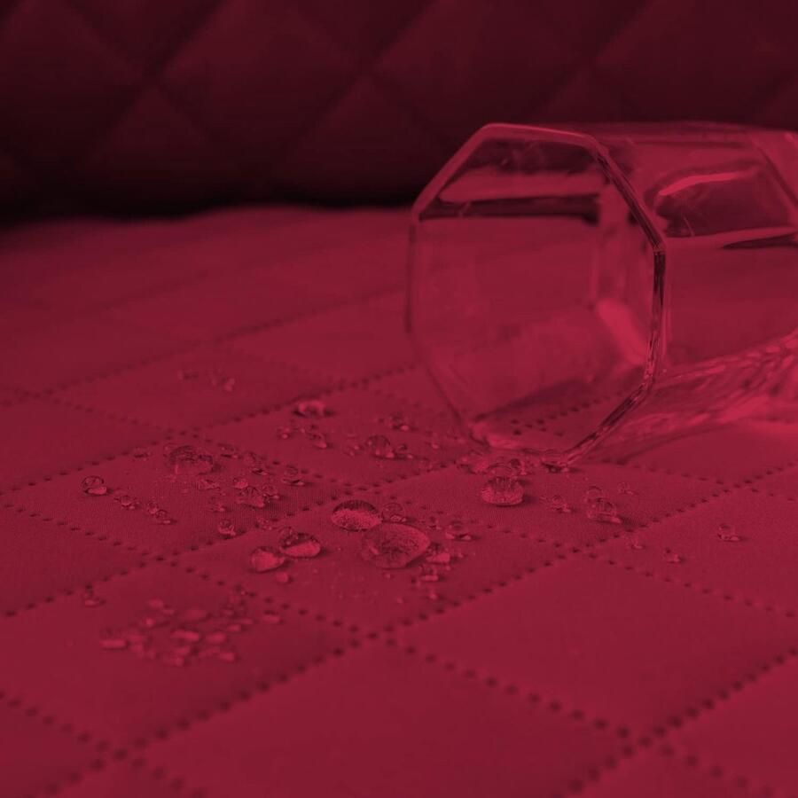 4-zits zetelbeschermer waterdicht omkeerbaar met kussen geschikt voor alle banken wijnrood - Foto 2