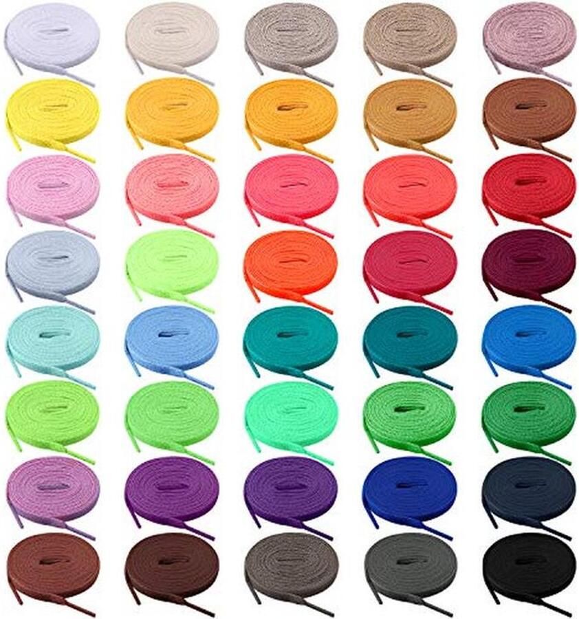 40 Paar Flat Kleurige Veters voor Sportschoenen Skate schoenen en Boots