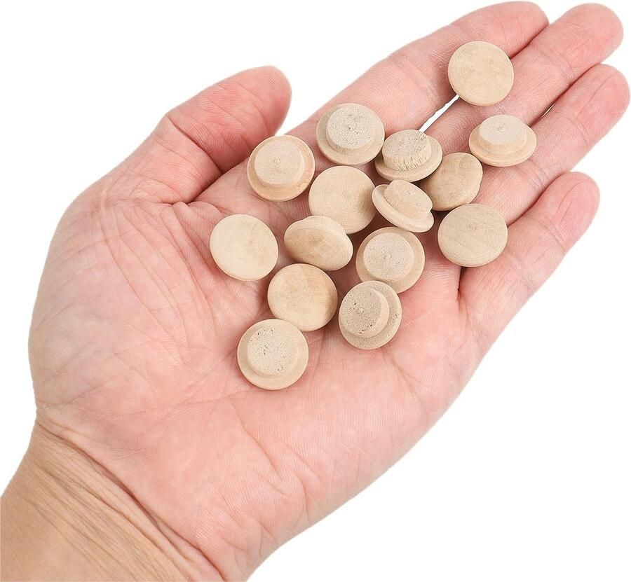 40 stuks houten knoppen 12 mm doppen voor gaten van hardhout houten stoppen voor boorgaten schroeven hout voor meubels houtbewerking decoraties (18 mm x 12 mm)