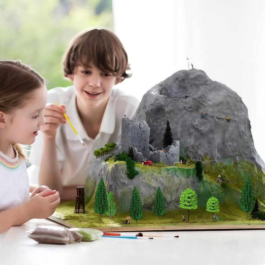 40 stuks modelbouwbomen (4- miniatuurbomen gemengde miniatuurbomen en struiken trein bomen spoorweg modelbouw landschap modelbouw landschap modelspoorwegaccessoires