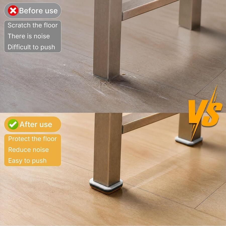 40 stuks Zelfklevende Teflon Glijders Professionele Meubelglijders voor Stoelen Effectieve Bescherming voor Vloeren Meubels en Huishoudelijke Apparaten (19 x 70 mm+20 x 20 mm) - Foto 2