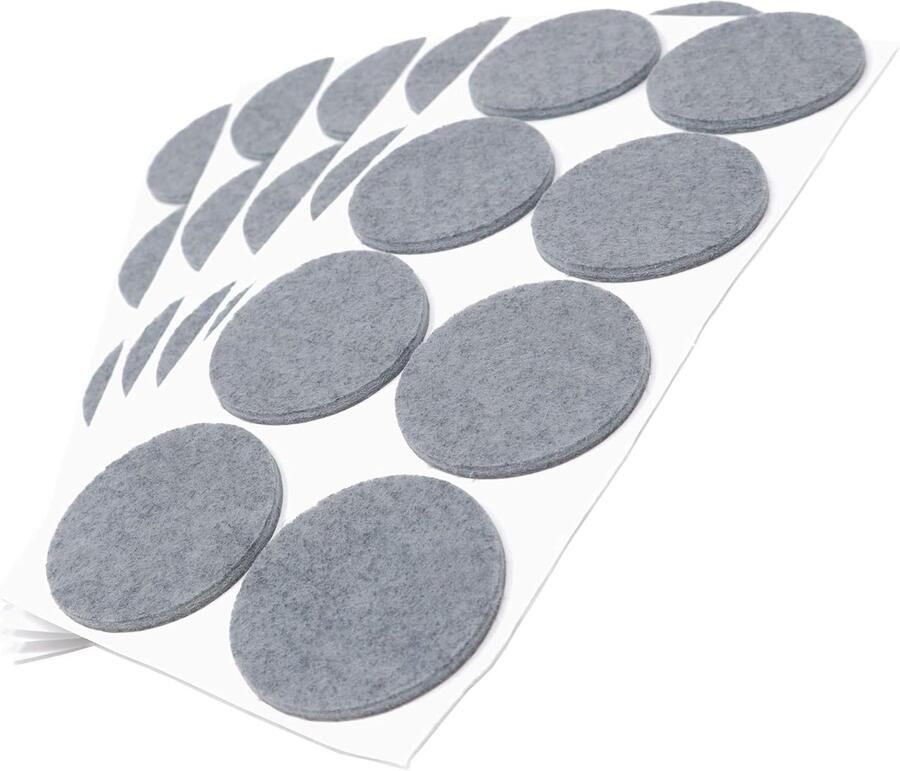 40 x zelfklevende viltglijders Grijs ø 50 mm Rond Meubelviltglijders met een dikte van 3 5 mm Meubel- en vloerbescherming