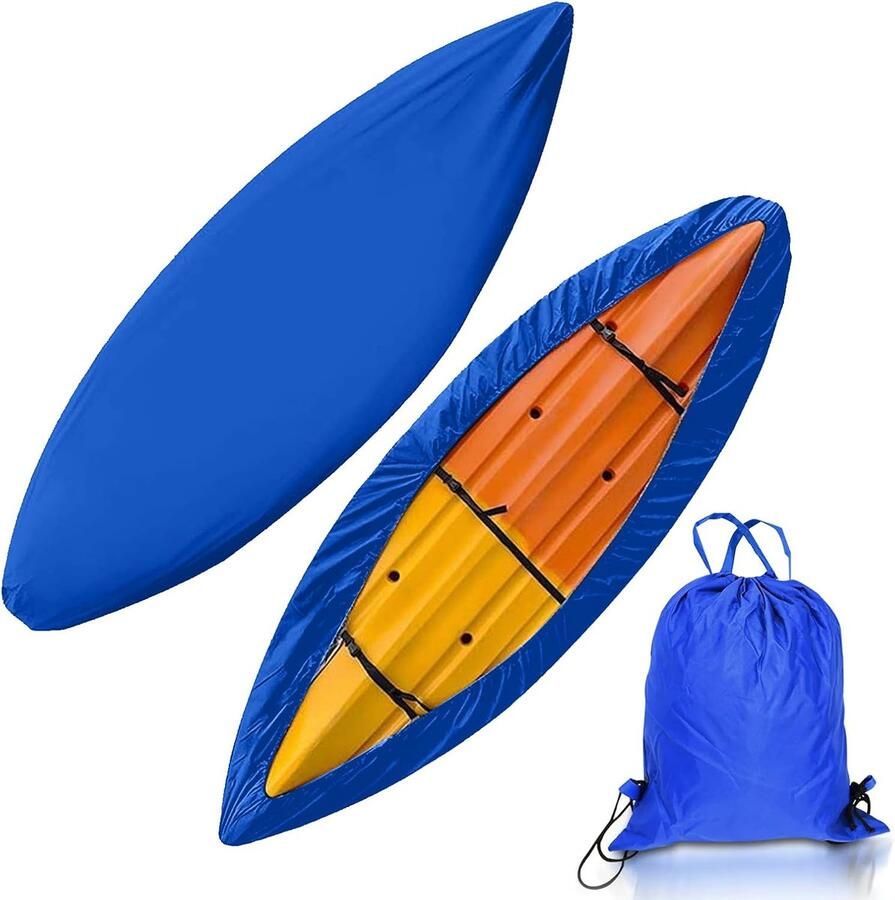 420D verdikte kajakkanohoes waterdichte duurzame kano-opslag stofkap UV-bescherming zonnebrandwerend schild voor vissersboot kajak kano paddleboard (4 6 5 0 m 15 1ft 16 6 ft)