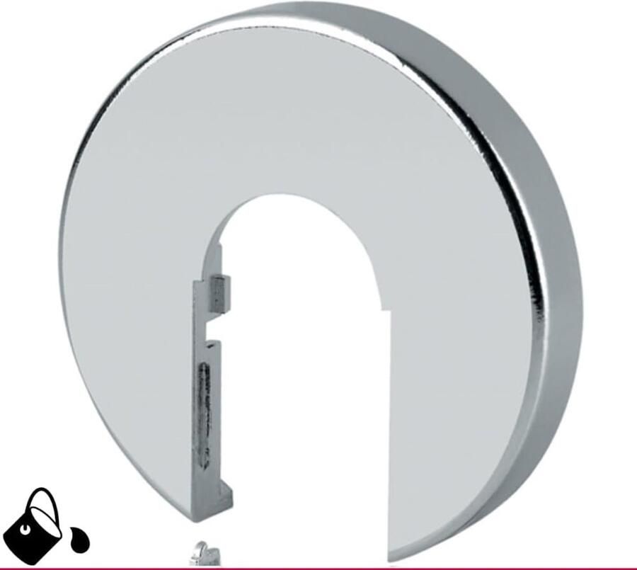 4409211 Kit radiatorrozet om te openen slangafdekking voor radiator buitendiameter Ø 45 mm gat (binnen) buis Ø 16 mm kastrozet van PVC chroom zilver verpakking van 2 stuks