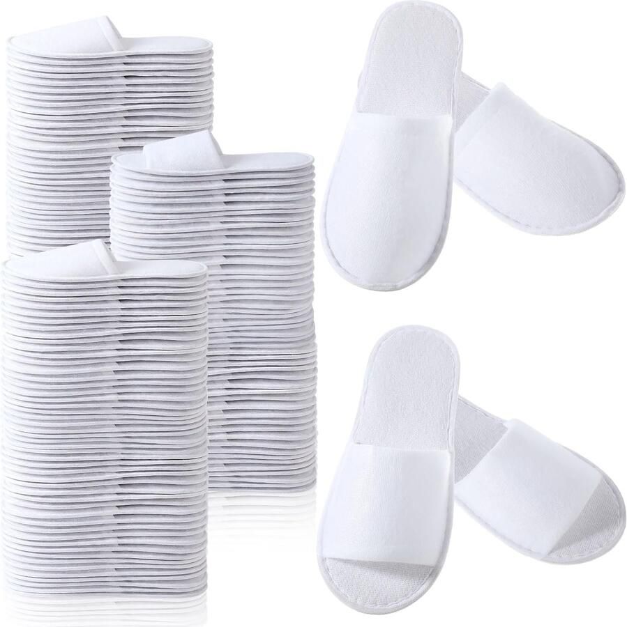 48 paar spa-pantoffels wegwerppantoffels voor en witte antislip gastpantoffels voor spa hotel reizen thuis feest bruiloftsbenodigdheden