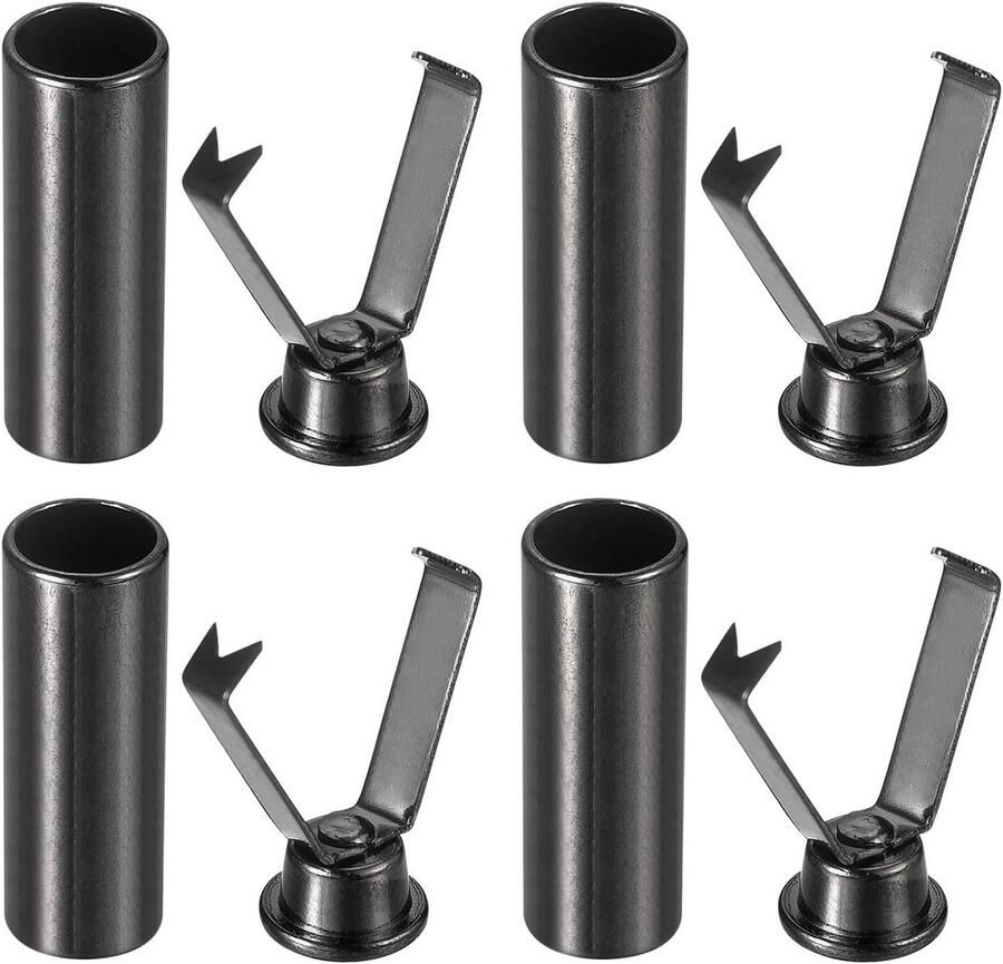 4x Metalen Schoenveter Tips Zwart Vervangende Klem voor Veterpunten en Koorden