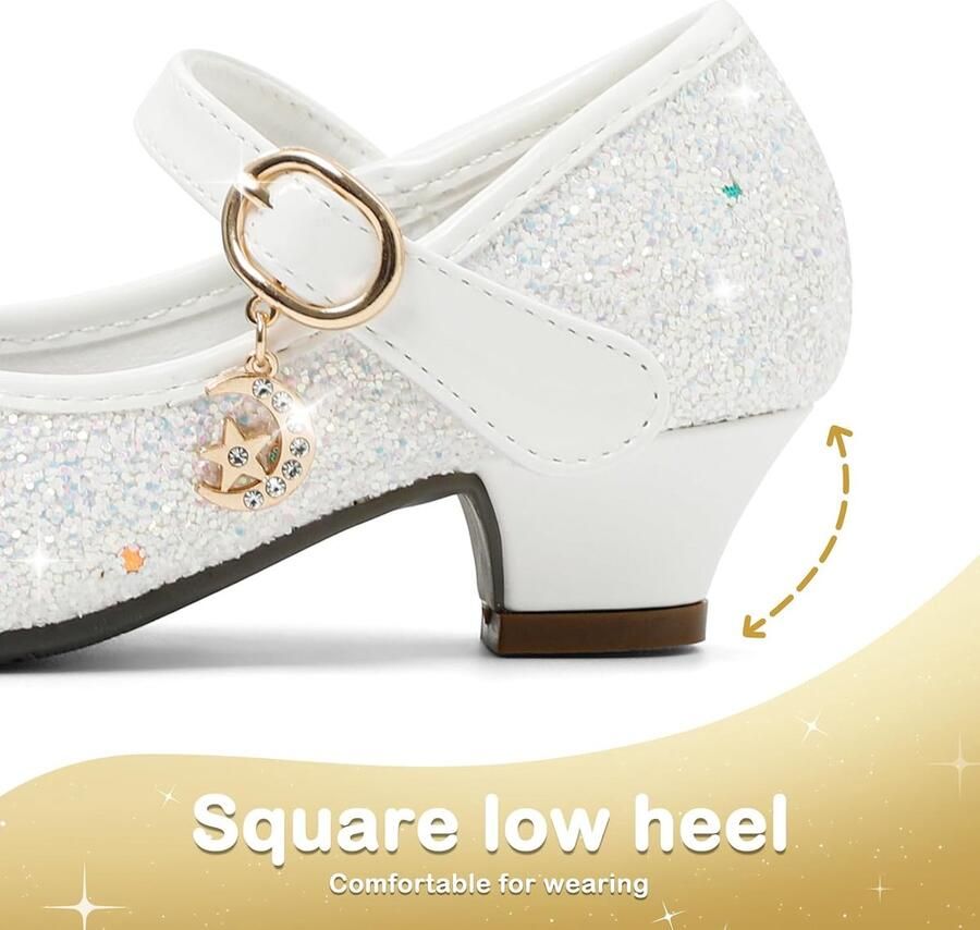 5-10 Jaar Kinderen Meisjes Mary Jane Prinses Hof Schoenen Sparkly Glitter Bruiloft Party
