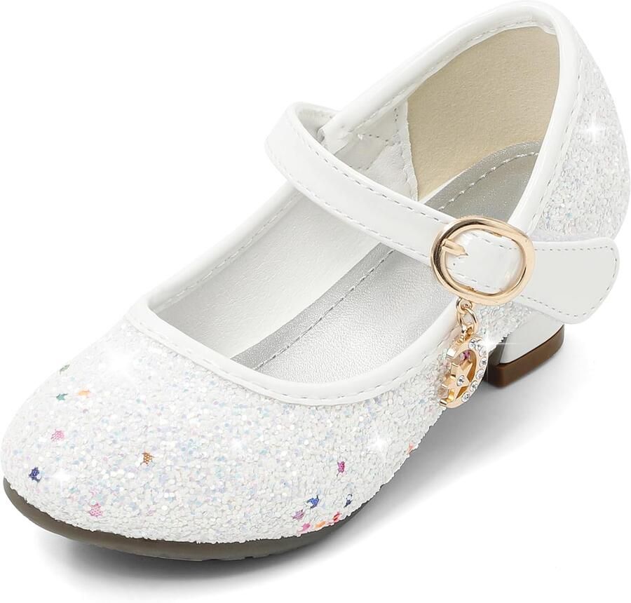 5-10 Jaar Kinderen Meisjes Mary Jane Prinses Hof Schoenen Sparkly Glitter Bruiloft Party