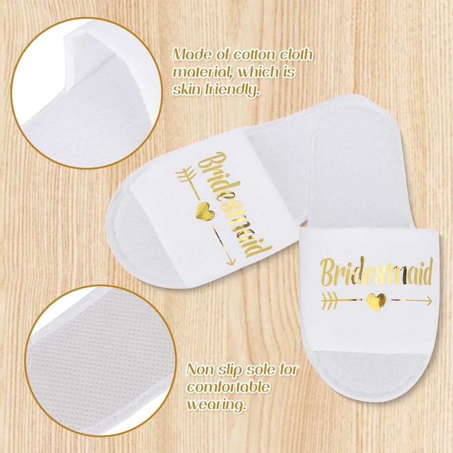 5 paar hotelpantoffels draagbare witte wegwerpplaatsen bruiloft bruid slippers bruidsmeisje bruiloft party slippers bruids douche spa
