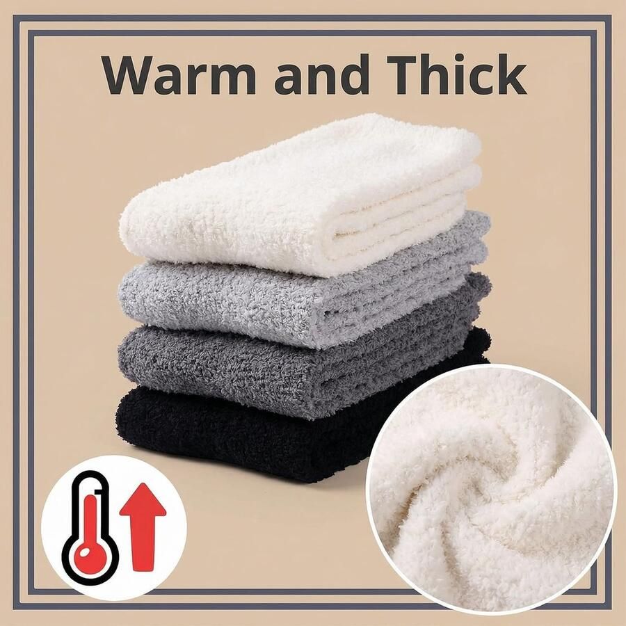 5 paar knuffelsokken set pluizige pantoffelsokken en gezellige thermische schoenen voor dames zacht koraalfleece effen kleuren halfhoge warmte voor herfst en winter