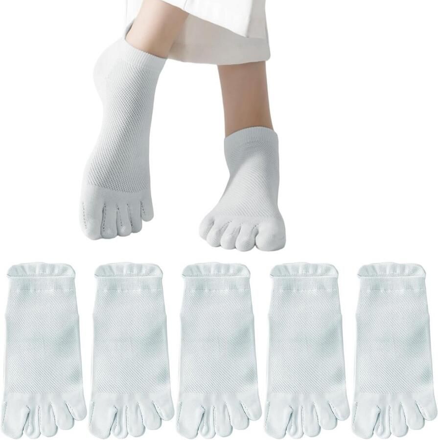 5 Paar Lage Sneakersokken Dames Ademend & Antislip Sportsokken voor Hardlopen en Dagelijks Gebruik