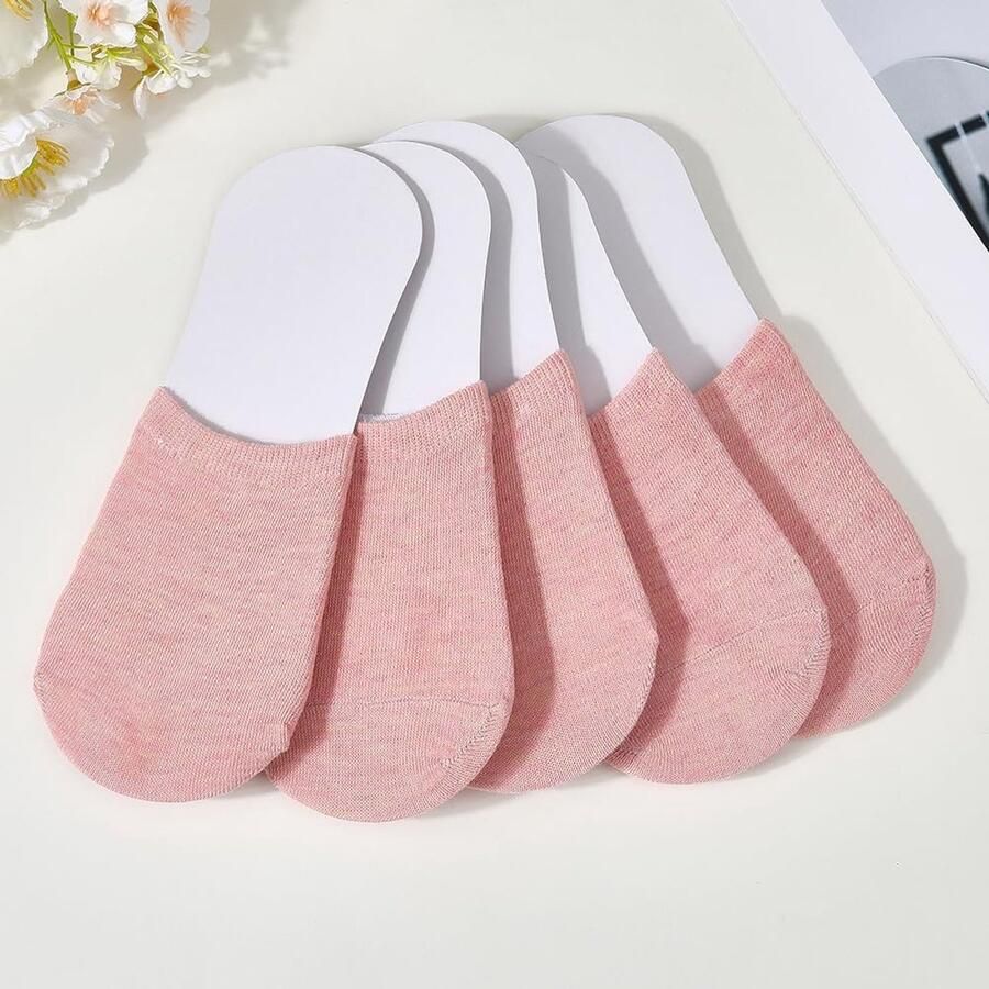 5 paar onzichtbare antislipsokken voor vrouwen ideaal voor muiltjes klompen mocassins en pantoffels. Comfortabel en ademend